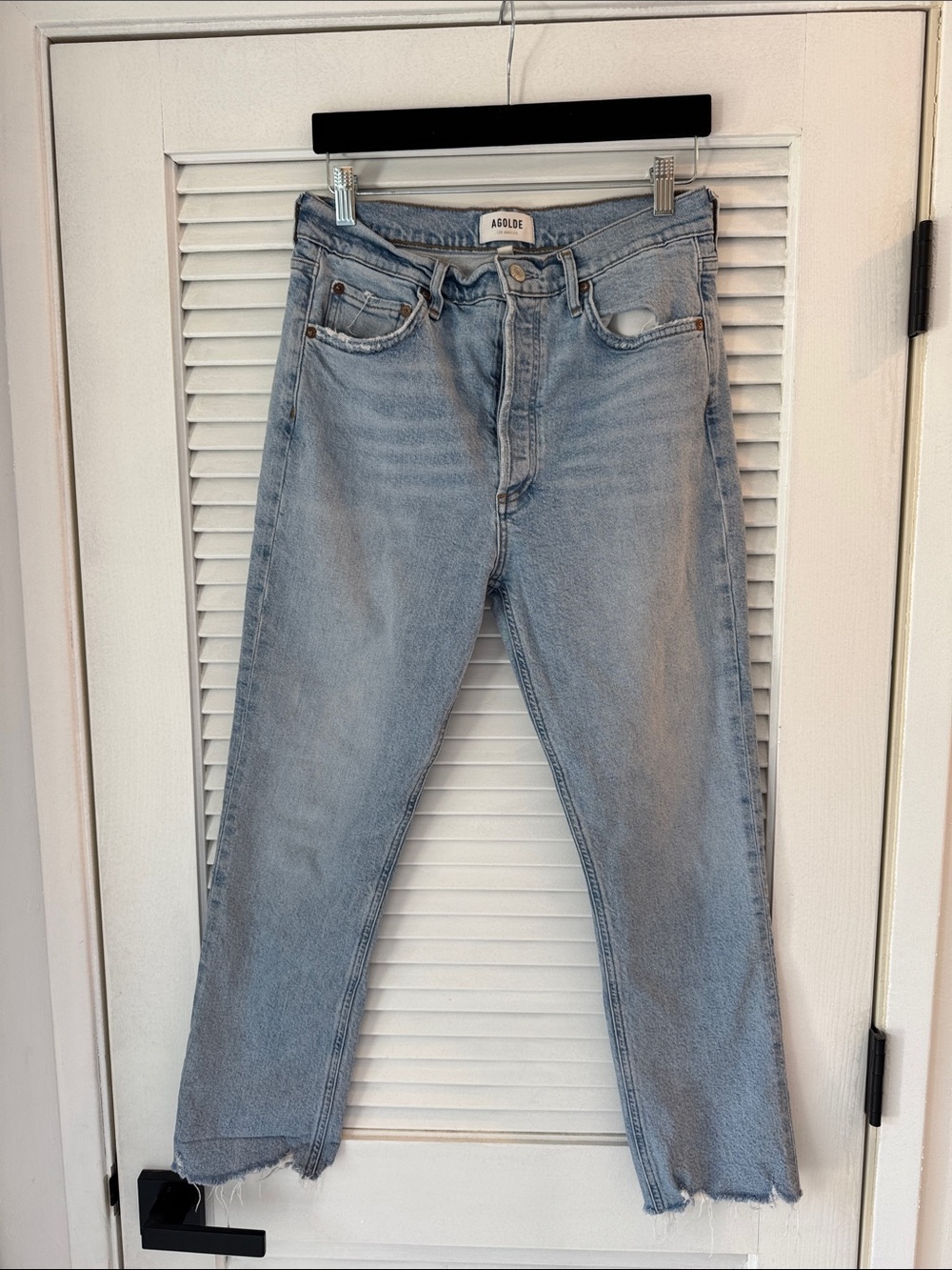 Agolde Light Wash Straight-Leg Jeans